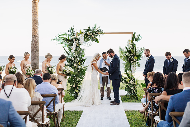 The beach wedding ceremony