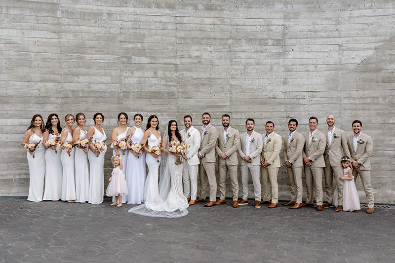 The newly weds with their Bridesmaids and Bestmen