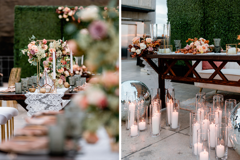 Wedding Design with Disco Balls and Candles