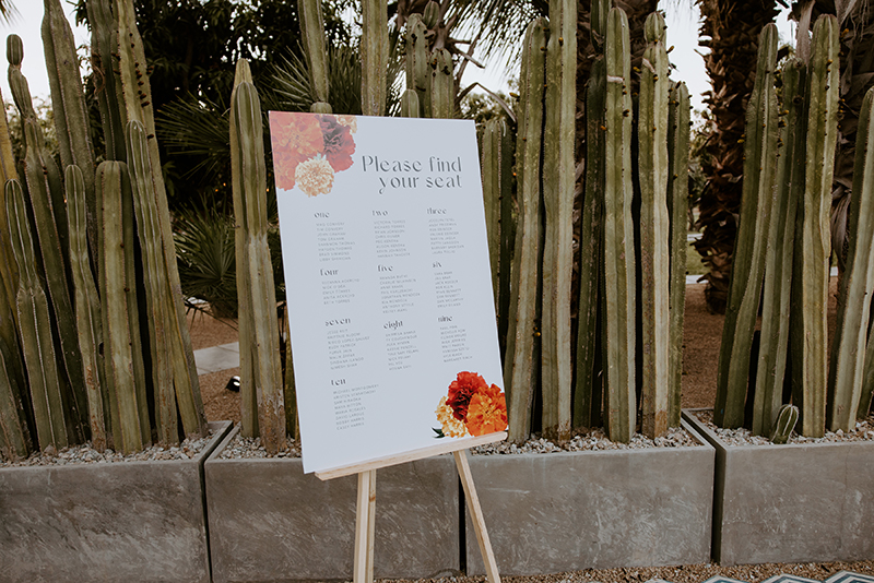Table assignment sign for reception