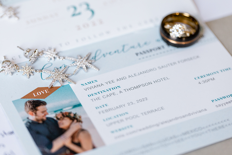 Invitation for Viviana and Alejandro's Destination Wedding in Los Cabos