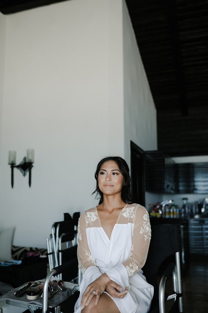 The Bride Sitting on a Stool
