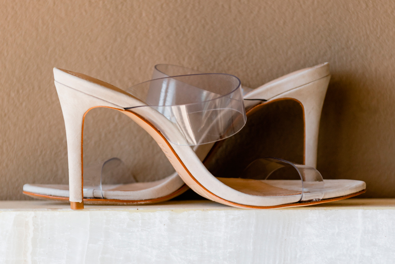 The bride's wedding shoes