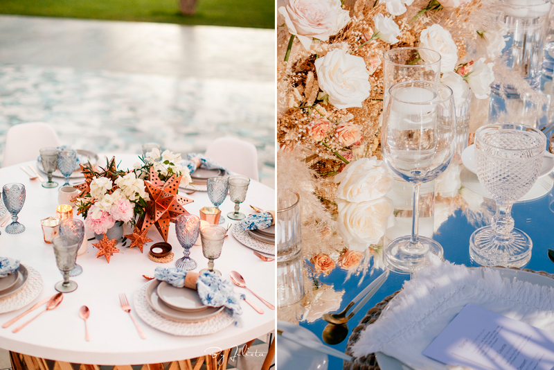 Different examples of Crystalware for wedding tablescapes