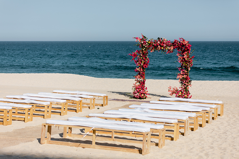 Wedding Arch made of flowers in the Beach
