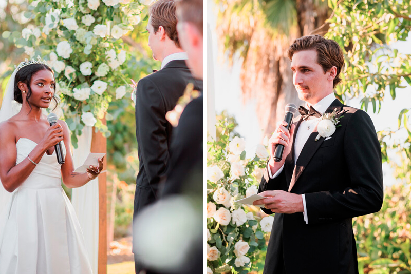 Alexandria and Ben Reading Their Wedding Vows to Each Other