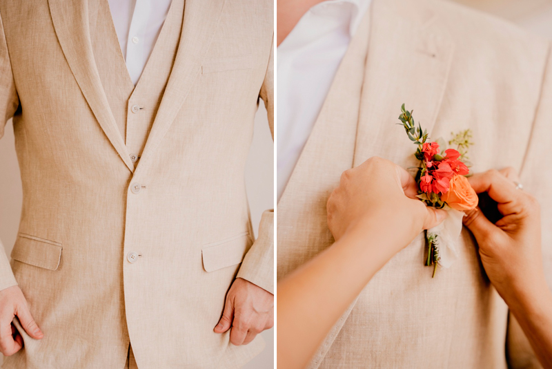 The Groom's Suit with flower detail