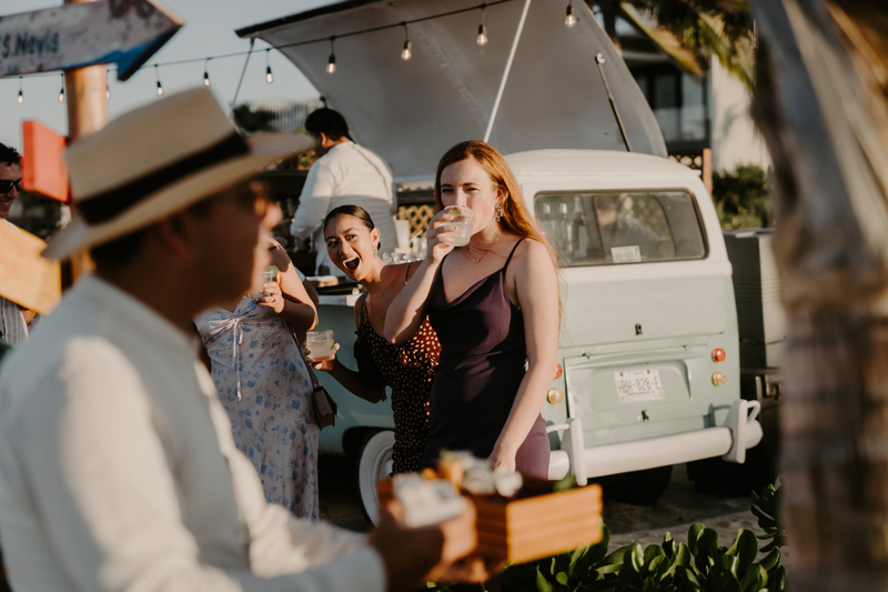 Guests enjoying Mackenzie and Scott's Welcome Party
