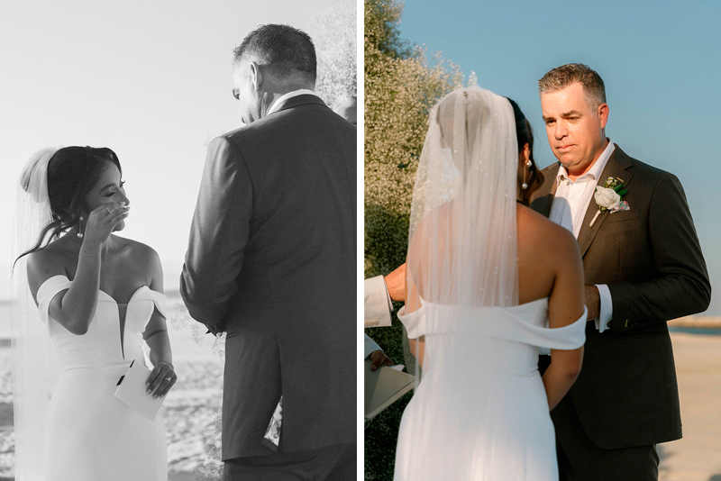 Mackenzie and Scott saying their wedding vows to each other