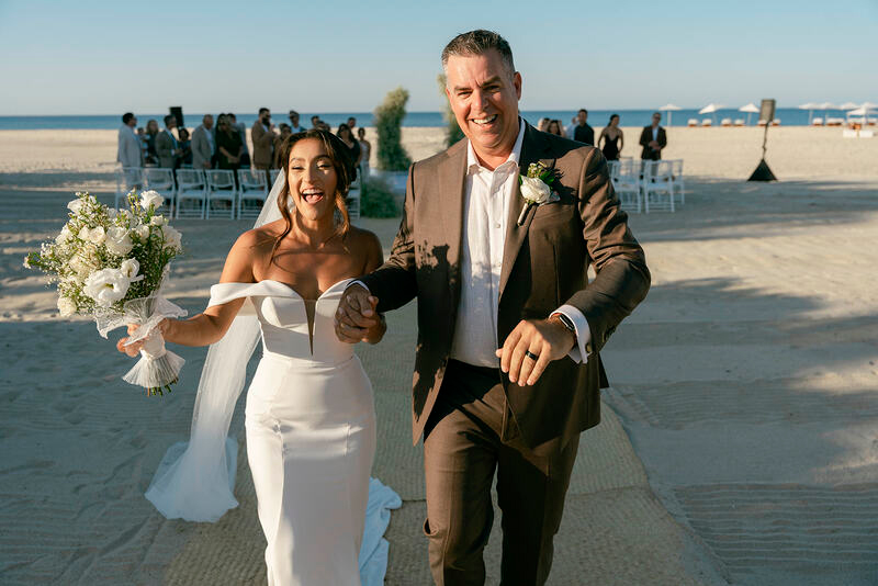 The newly weds celebrating their marriage