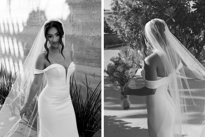 Mackenzie modelling for the wedding's photo session
