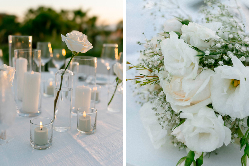 Floral centerpieces for the wedding reception