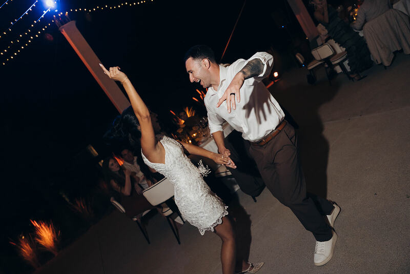 Guest dancing with the bride