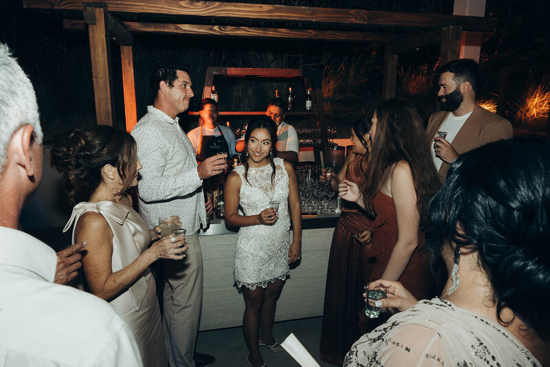 Guests enjoying reception party