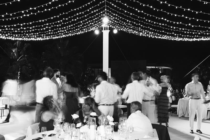 Wedding reception party overview