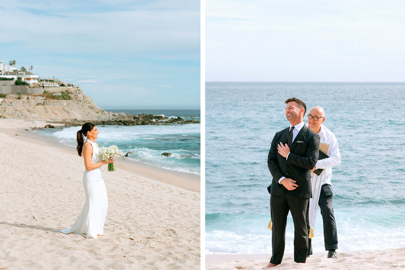 Amber walking towards Justin and the minister