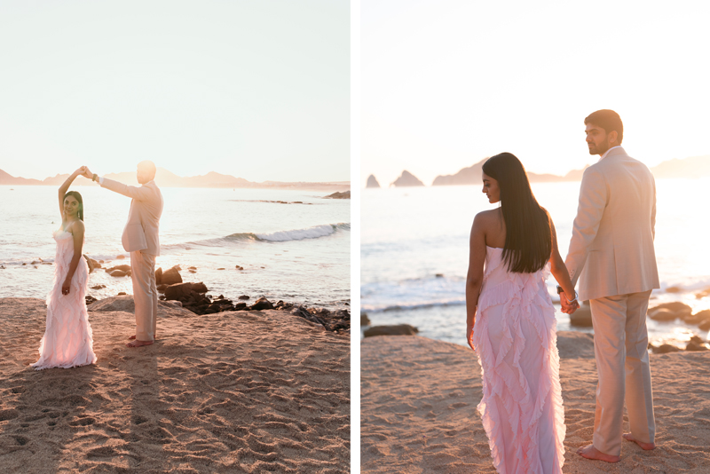 The couple's photo shooting on the beach