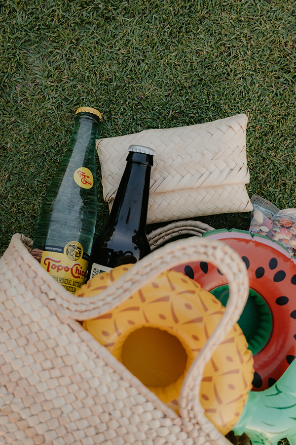 Wedding Welcome Bags example with Topo Chico Water and Beer