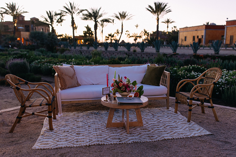 Lounge area setup in exterior