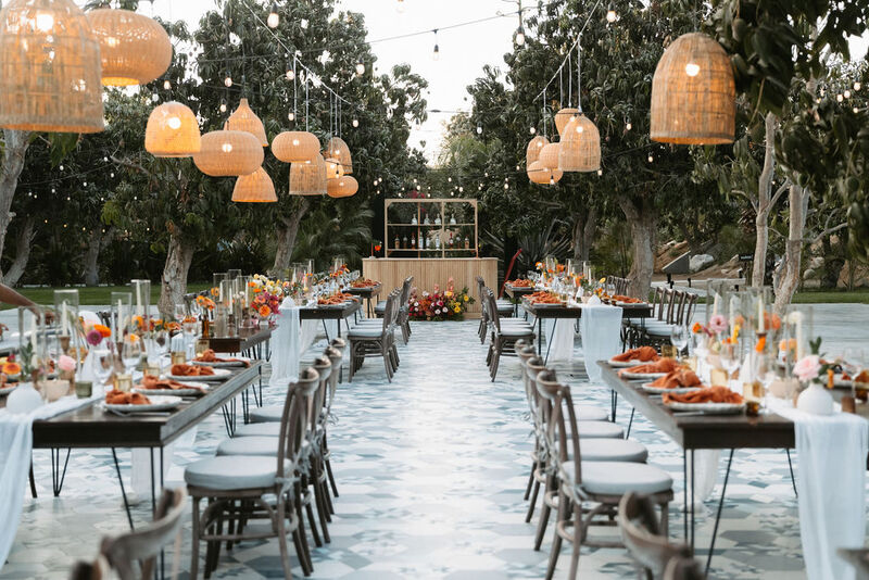 Wedding reception setup at Acre San José del Cabo