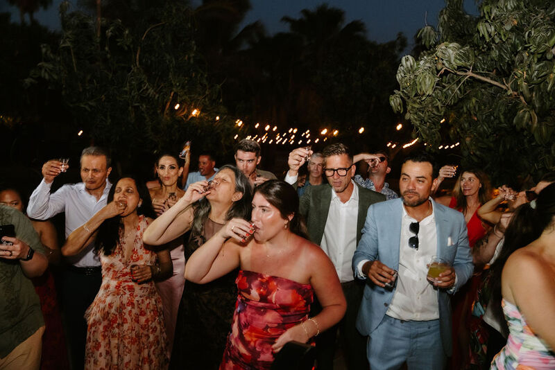 Guests drinking shots