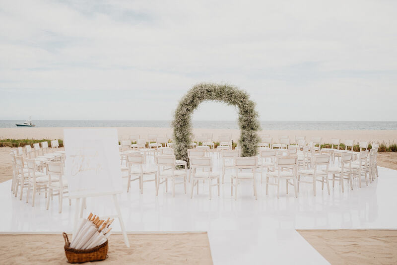 Wedding ceremony setup in the beach
