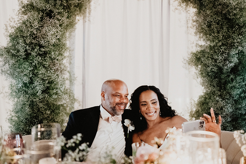 Cherelle and Ayinde at sweethearts table