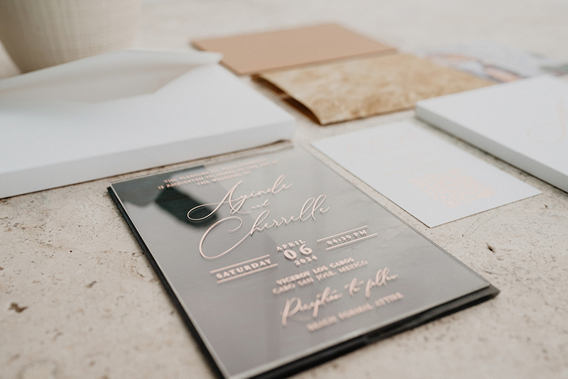 Cherelle and Ayinde's San Jose del Cabo Destination Wedding Invitation