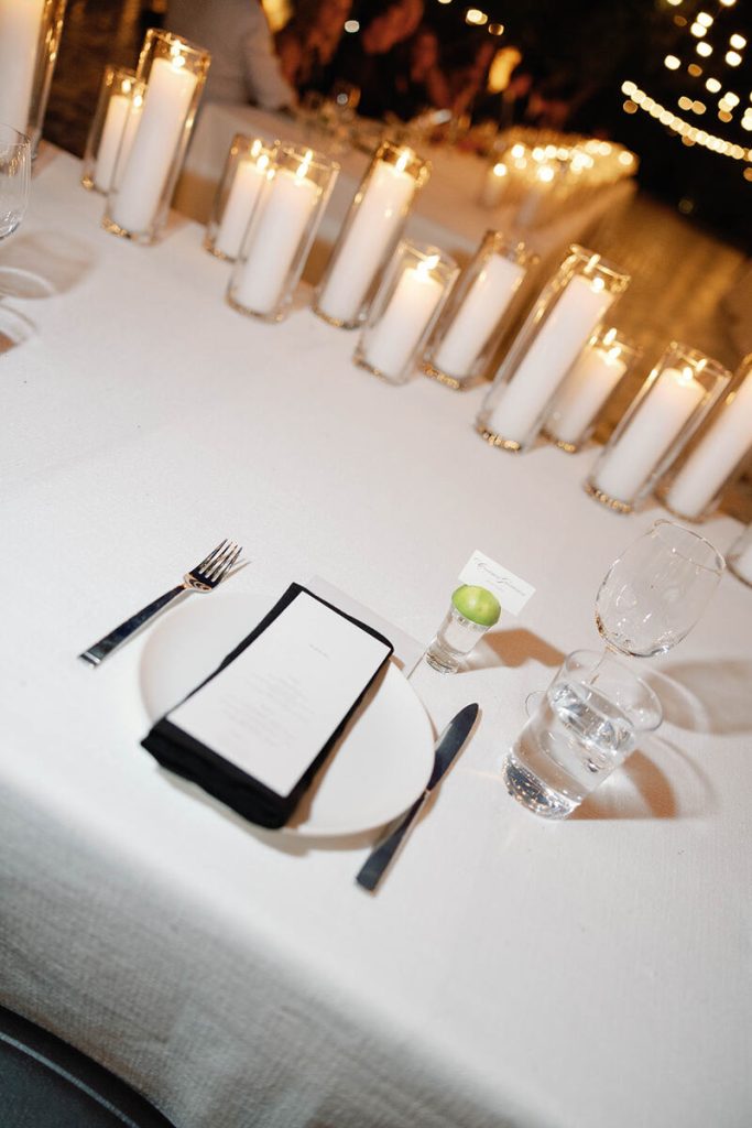 Reception dinner tableware