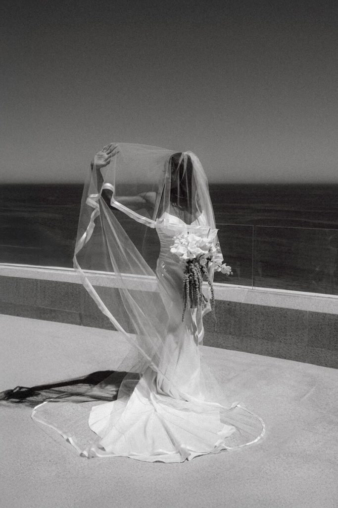 Jasmine Posing for Photo Shooting wearing her wedding dress