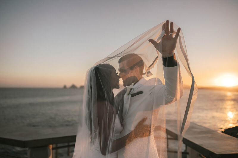 The couple's photoshoot at sunset