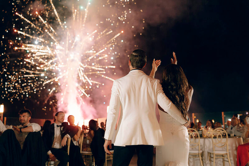The couple enjoying the fireworks