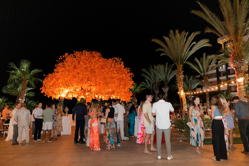 Jasmine and Jeremy's guest gathering at Garza Blanca's Orange Tree Terrace