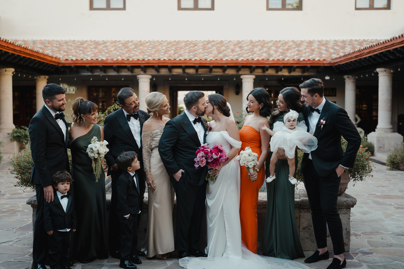 The couple accompanied by their families