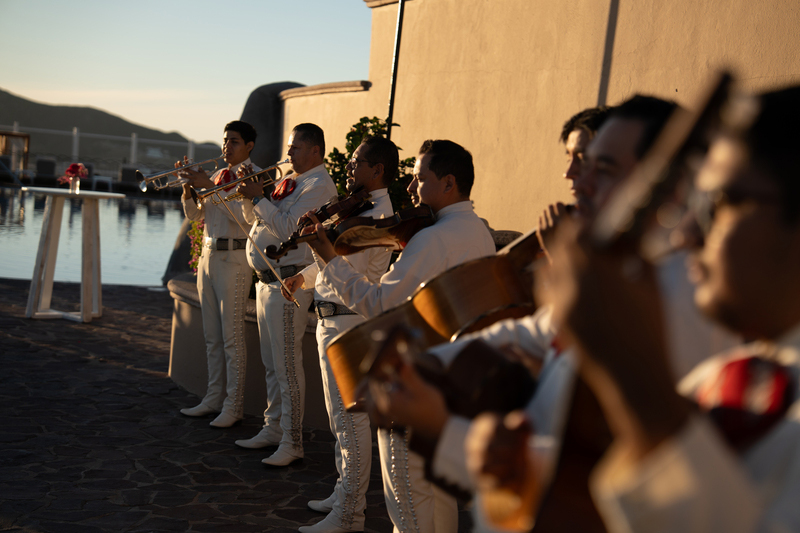 Mariachi playing at the post ceremony cocktail