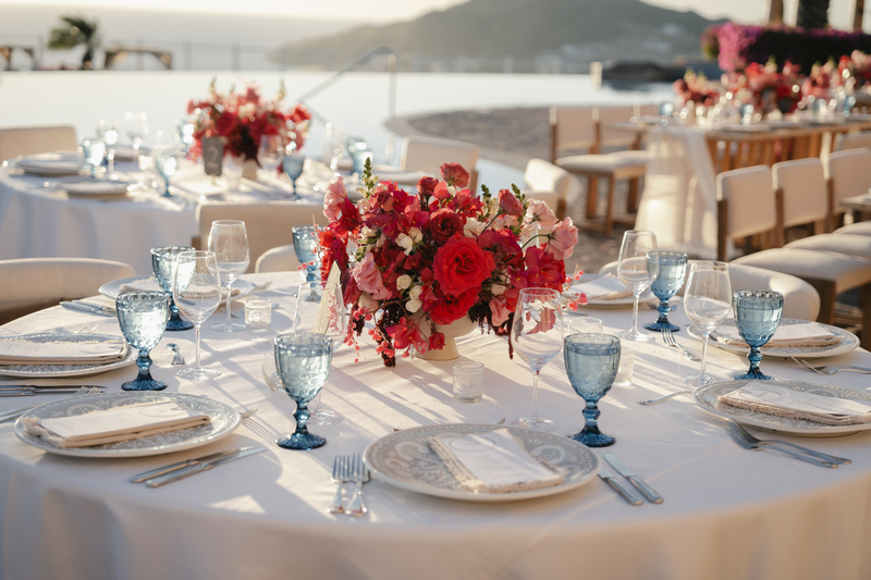 Wedding reception table setup