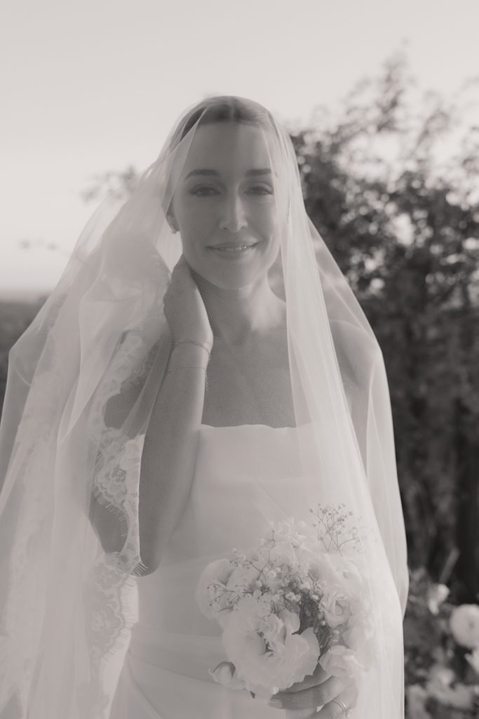 Bride wearing a wedding dress with veil