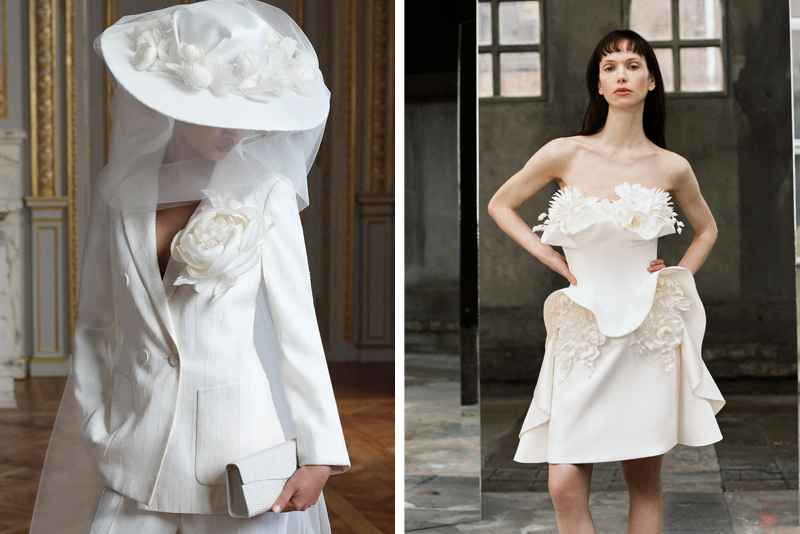 Examples of Wedding Dresses with Floral Applications